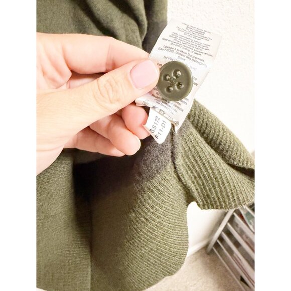 SmartWool Merino Wool Striped Pullover Sweater Button Front Henley Green Large - Picture 3 of 5